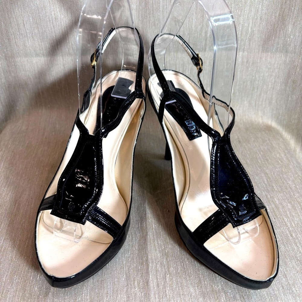 SHIATZY CHEN Sz 36.5 Pattent Leather Strappy Designer Statement Sandals Heels